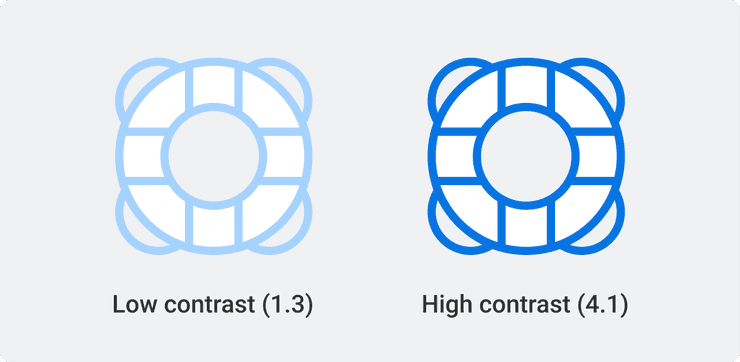 Example of Accent Icon color contrast.