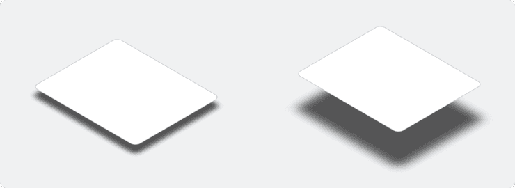 Image of two different shadows of varying depth to indicate different elevation.